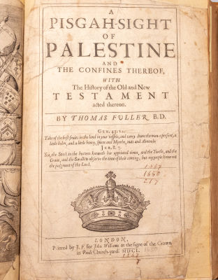 תומאס פולר – A Pisgah-Sight of Palestine– לונדון, 1650 – מפות של ארץ ישראל ותחריטים נוספיםA 