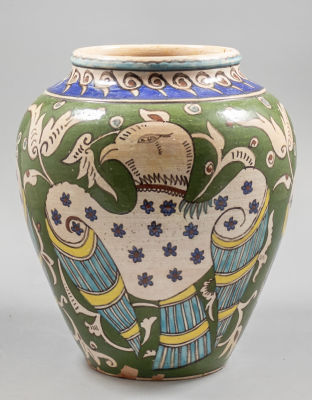 כד קרמיקה ארמנית, פלשתינה. כד קרמיקה ארמנית גדול ממדים תוצרת הסדנה המשותפת, פלשתינה, שנות 