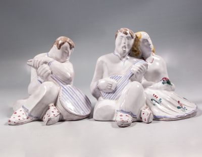 תומכי ספרים / פיגורות מקרמיקה, Arabia. זוג תומכי ספרים / פיגורות מקרמיקה תוצרת Arabia, פינלנד 