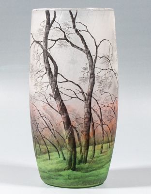 אגרטל זכוכית קמאו, Daum Nancy. אגרטל זכוכית קמאו (p&acirc;te-de-verre) תוצרת Daum Nancy, צרפת, 1900 