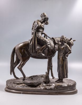 פסל ברונזה על-פי Amile Guillemin (1841-1907). פסל ברונזה צרפתי בסגנון אוריינטלי על-פי Amile 