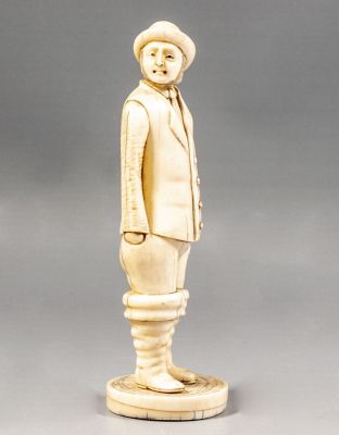 פיגורה צרפתית מגולפת. פיגורה איכותית מגולפת, צרפת, ככה"נ מאזור Dieppe, המאה ה-19, מעוצבת בדמות 