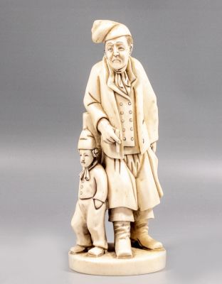 פיגורה צרפתית מגולפת. פיגורה איכותית מגולפת, צרפת, ככה"נ מאזור Dieppe, המאה ה-19, מעוצבת בדמות 