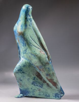 משה ציפר (1902-1989), אישה, פסל ברונזה, גובה: 44 ס"מ, חתום.