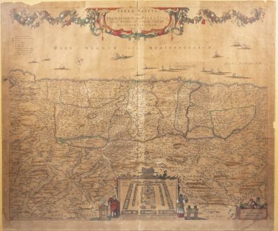 מפת ארץ הקודש, אמסטרדם, 1659. מפת ארץ הקודש: "Terra Sancta Sive Promissionis, Olim Palestina" 