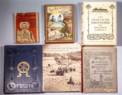 ספרים וחוברת, ביקור הקיסר בא"י. לוט 5 ספרים וחוברת בנושא ביקור קיסר גרמניה בארץ ישראל, כולל: * 