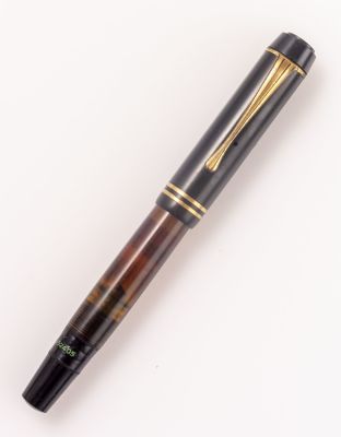 עט נובע, Montblanc 234 1/2 G, שחור וציפוי זהב לחלקי המתכת, אורך: 12.5 סנטימטר, ציפורן זהב 14K 