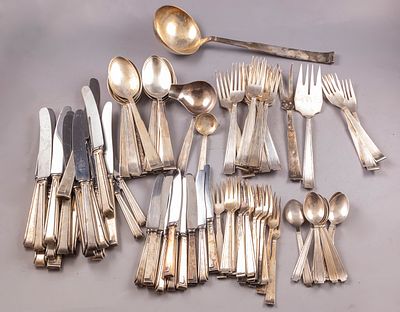 סכו"ם מכסף, מכסף (Michsaf). סט סכו"ם (חלקי) מכסף 800 תוצרת מכסף (Michsaf), ארץ ישראל. כולל: 