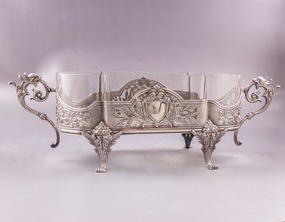 סנטר פיס קריסטל וכסף, Topazio. סנטר פיס קריסטל וכסף סטרלינג תוצרת Topazio, פורטוגל. מעוטר 