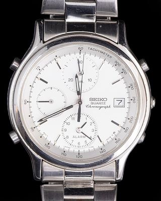 שעון יד, Seiko Chronograph. שעון יד לגבר, Seiko, כרונוגרף, מנגנון קוורץ. רפרנס: 7T32-6A50 