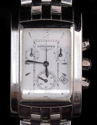 שעון יד, 	Longines DolceVita. שעון יד לגבר, Longines DolceVita, כרונוגרף. תאריכון. מנגנון קוורץ. 