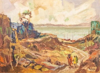 יהודה רודן (1916-1985), כנרת, שמן על בד, 60X81 ס"מ, חתום.