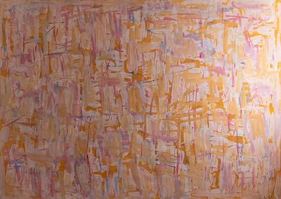 יחיאל קריזה (1908-1968), אבסטרקט, גואש על נייר, 50X70 ס"מ, חתום.