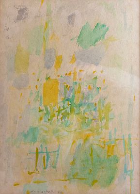 לאה ניקל (1918-2005), ללא כותרת, 1974, צבעי מים על נייר, 36X26 ס"מ, חתום ומתוארך.מקור: עיזבון 