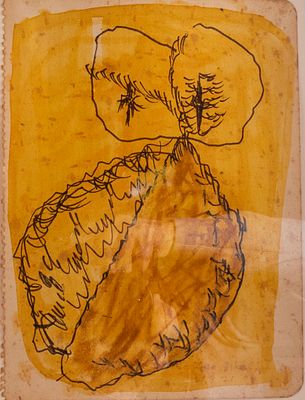 לאה ניקל (1918-2005), ללא כותרת, 1971, טכניקה מעורבת על נייר, 24X17 ס"מ, חתום ומתוארך. לא נבדק 