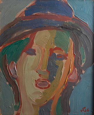 שמואל טפלר (1918-1998), דיוקן אישה, שמן על עץ, 42X37 ס"מ, חתום. מקור: אוסף האמנות של פנחס ושרה 