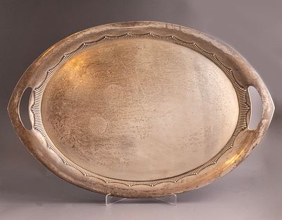 Silver Tray, Germany. Sterling silver tray by Gebrüder Deyhle, Germany. Dimensions: 61X41 cm. 