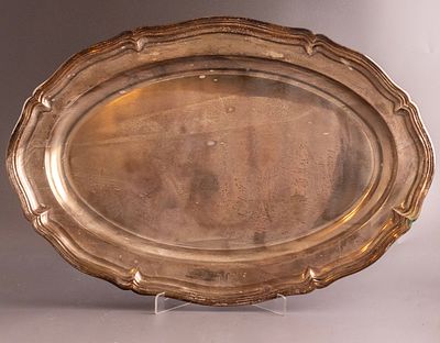 Silver Tray, Germany. German 800 silver tray, 54.5X38 cm, 1570g, hallmarked.