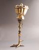German Silver Goblet. German silver lidded goblet. Decorated with reliefs and lion heads. The Image - 1
