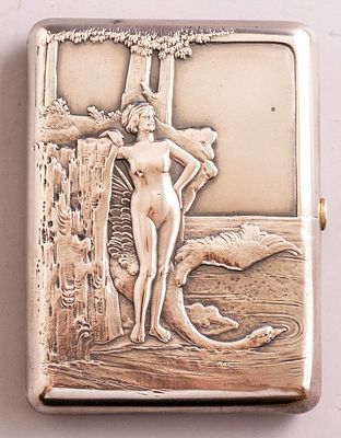 Russian Silver Cigarette Box. Russian 84 silver cigarette case. 11.5X8.5X1.5 cm, weight: 215g. 