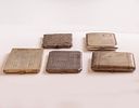 Silver Cigarette cases. Lot of silver boxes including 4 cigarette cases and a compact. Various Image - 2