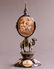 Viennese Silver & Enamel Table Clock. Enameled silver table clock, Austria, 19th century. On a Image - 1