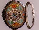 Viennese Silver & Enamel Table Clock. Enameled silver table clock, Austria, 19th century. On a Image - 3