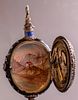 Viennese Silver & Enamel Table Clock. Enameled silver table clock, Austria, 19th century. On a Image - 5