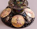 Viennese Silver & Enamel Table Clock. Enameled silver table clock, Austria, 19th century. On a Image - 12