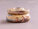 Viennese Enameled Snuff Box with Integrated Clock. 19th century Austrian Enameled Snuff Box with Image - 2