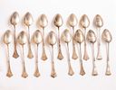 Russian Silver Spoons. Set of 12 Russian 84 silver spoons and another 3. Length: 14.5 cm, total Image - 1