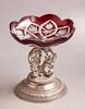Silver and Crystal Tazza. 19th century German Biedermeier tazza with a 13 silver base and a Image - 3