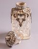 English Glass & Silver Bottle. English Victorian glass and silver perfume/ liqueur bottle. Image - 2