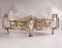 European Glass & Silver Centerpiece. European glass and 800 silver centerpiece, decorated with Image - 1