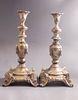 European Silver Candlesticks. Pair of European silver candlesticks, circa 1900. Embossed with Image - 1