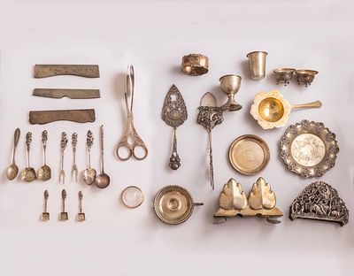Miscellaneous Silver Items. Miscellaneous silver items lot, various origins including Germany 