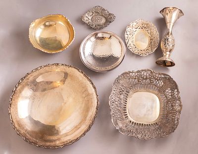 Miscellaneous Silver Items. Miscellaneous silver items lot, various origins including Israel. 