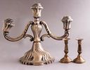 Silver Items, Israel/Germany. Lot of 5 silver items, consisting two Israeli candlesticks Image - 1