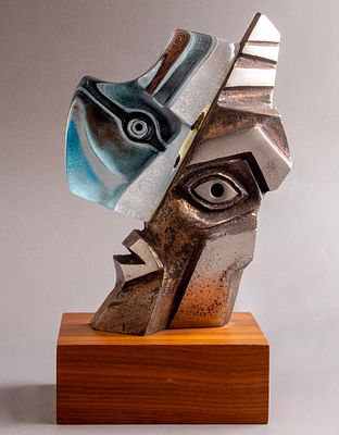 פסל קריסטל וברזל, Mats Jonasson. מאטס יונסון (נ. 1959), "Orfeus", רפרנס: 68038, פסל קריסטל וברזל 