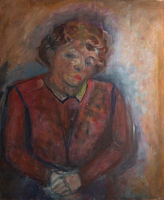 Yitzhak Frenkel-Frenel (1900-1981), Portrait of Miriam Anis (Anisfeld)-Frankel, oil on canvas