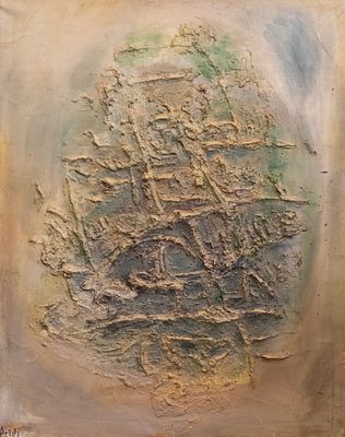 Israeli Paldi (1892-1979), Abstract, oil on canvas, 90X71 cm, signed. Paint slightly peeling off.