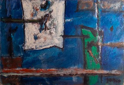 Marcel Janco (1895-1984), Composition, 1960, oil on paper attached to cardboard, 35X50 cm