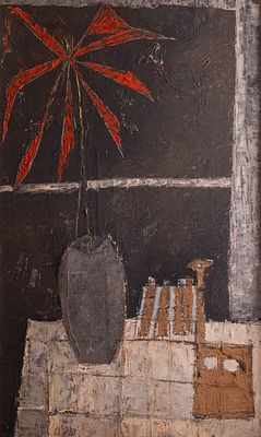Sophia Kislov (1923-2018). Sophia Kislov (Israeli, 1923-2018), Vase with flowers, 1964, oil on