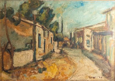 Zvi Shor (1898-1979), Rural landscape, oil on canvas, 38X54 cm, Signed.