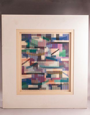 Yaacov Agam (b. 1928), Composition, 1976, Agamograph, 41X35.5 cm, Signed, dated and dedicated