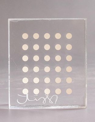 Damien Hirst (b. 1965), Ho, Ho, Ho!, 1997, screenprint in white on plexiglass, height: 7.5 cm