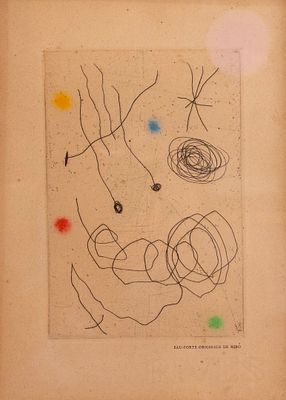 Joan Miro (1893-1983), La chouette et l'escargot, 1964, colored etching, sheet's dimensions: