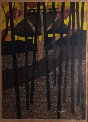 Kiyoshi Saito (1907-1997), Lot of 3 works, consisting of: * "Maiko III", colored woodcut, 38X25