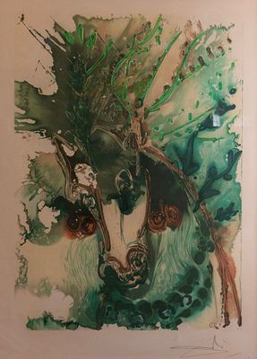 Salvador Dali (1904-1989), Bucéphale, lithograph, dimensions: 48X34.5 cm, signed in pencil.