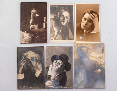צילומים, תאטרון הבימה. לוט 6 גלויות מצולמות (RPPC) חתומות על ידי שחקני תאטרון "הבימה", פולין 